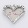 Fashionable new stainless steel enamel pink Blessed heart memory pendants plates jewelry